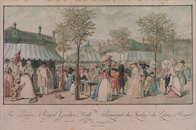 De Palais Royal tuinwandeling, 1787 door Philibert Louis Debucourt